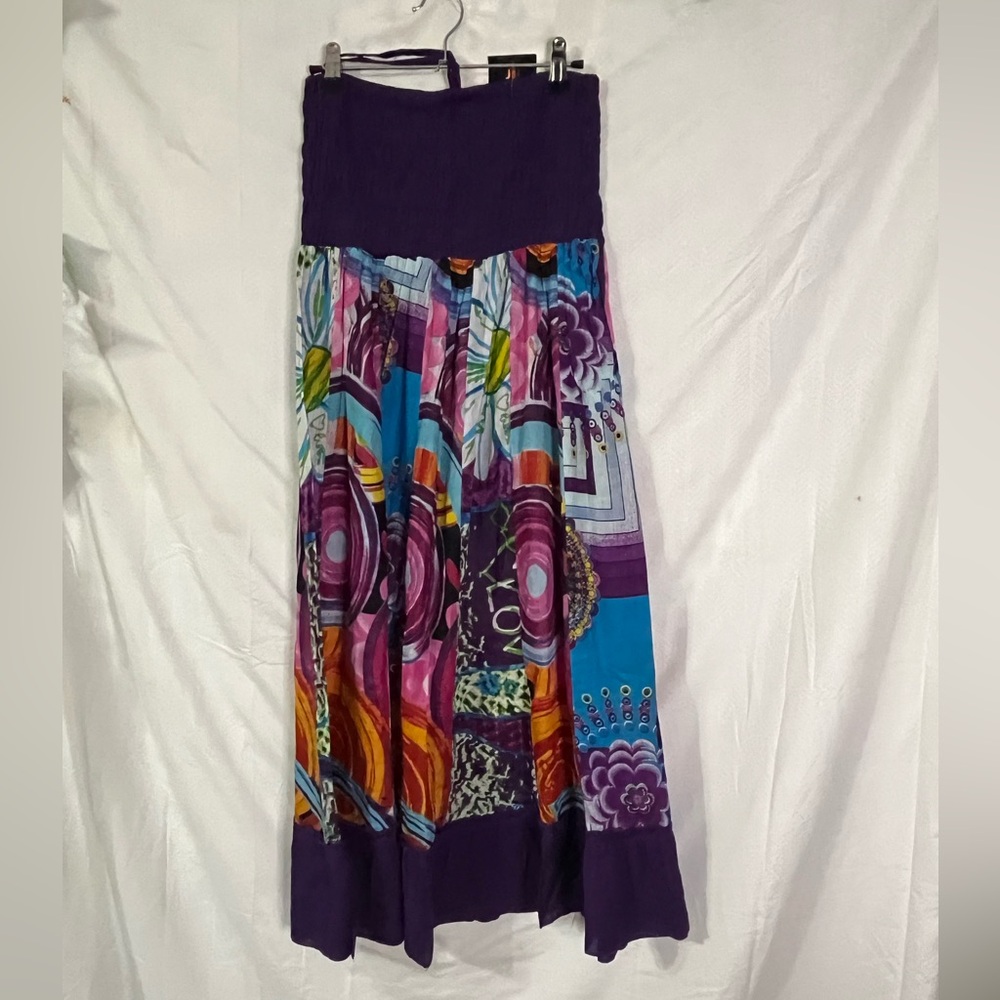 🆕 vibrant Purple , Pink Strapless Summer Dress
